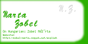 marta zobel business card